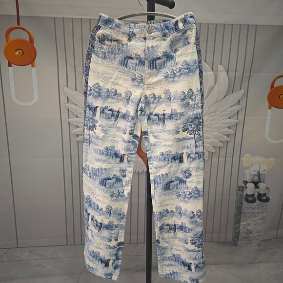 Alice + Olivia Weezy Toile De Jouy Jacquard Jeans - Picture 2 of 11